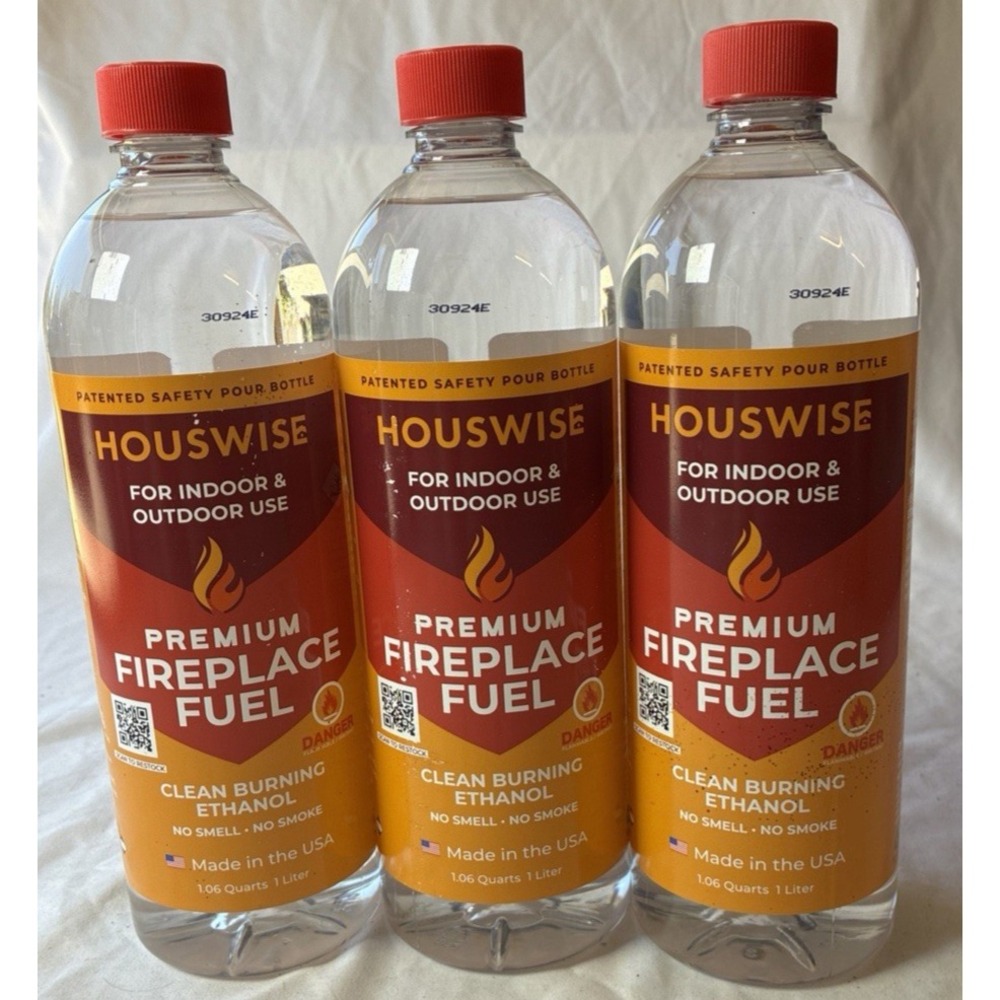 3 Bio Ethanol Fireplace Fuel 3 x 1 Liter Bioethanol Fuel Tabletop Fire Pit (A2)